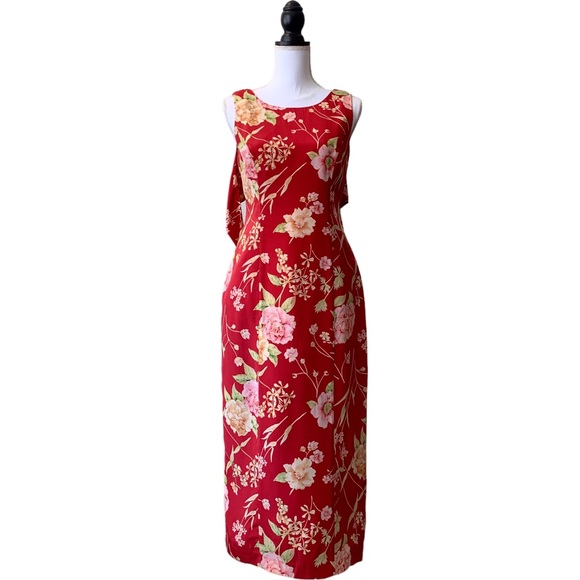 Jessica Howard Dresses Vintage Jessica Howard Red Floral Open Back